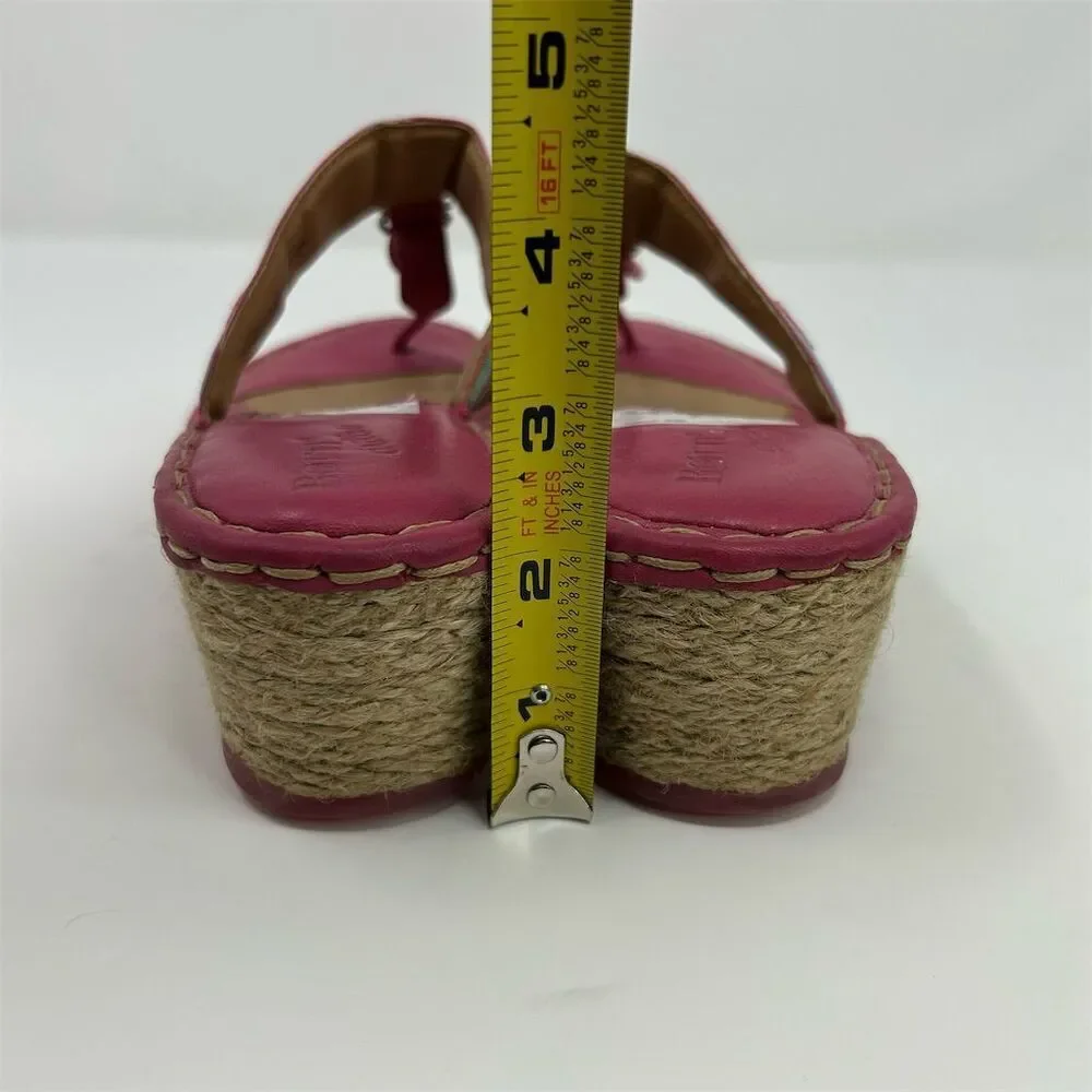 Born Women's Espadrille Wedge Slip On Thong Sandals Pink Size 8 Summer Casual - Picture 9 of 14